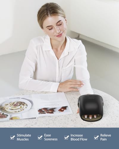 CINCOM Cordless Hand Massager with Heat & Compression for Hand Relief