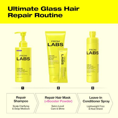 FROMLABS Korean Glass Hair Care Routine Set – Keratin Repair & Anti-Frizz Kit
