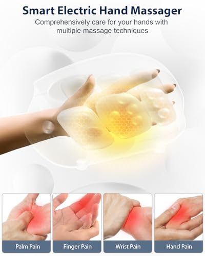 CINCOM Cordless Hand Massager with Heat & Compression for Hand Relief
