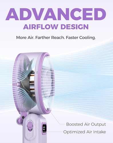 Diveblues Turbo Handheld Fan with foldable design and USB-C charging