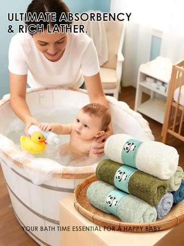 HIPHOP PANDA Bamboo Baby Washcloths ultra soft reusable face towels 6-pack
