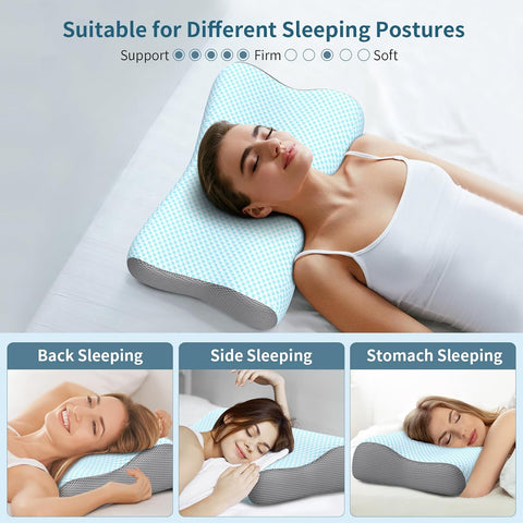 Contour Memory Foam Pillow – Ergonomic Cervical Neck Support for Side, Back & Stomach Sleepers