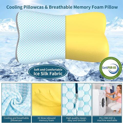 Contour Memory Foam Pillow – Ergonomic Cervical Neck Support for Side, Back & Stomach Sleepers
